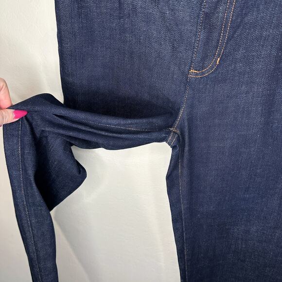 Eileen Fisher Cotton Stretch Dark Wash Denim Slim Straight Leg Jeans 4 - Picture 8 of 14